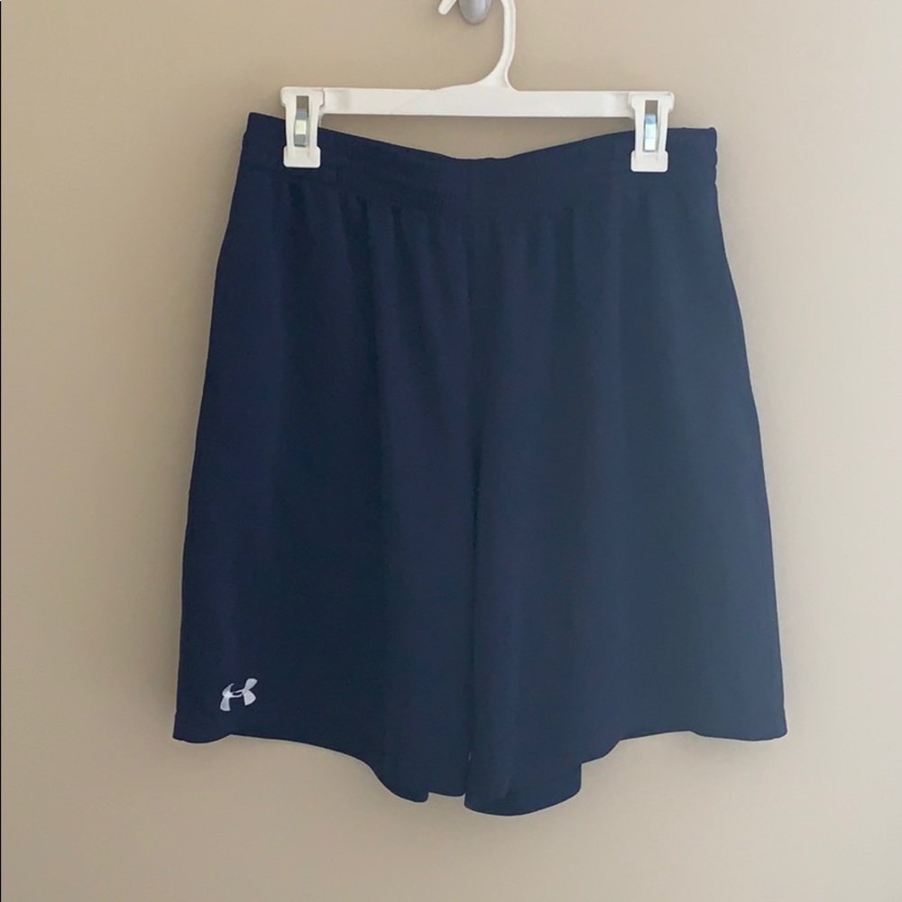 Under Armour Navy Athletic Shorts (Size L)